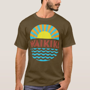 T-shirt Waikiki Beach Soleil Et Vagues