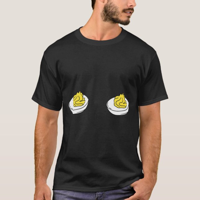T-shirt Waiting To Stuff My Face Deviled Eggs Couple Thank (Devant)