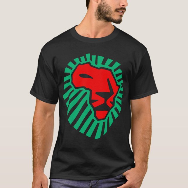 T-shirt Waka-waka africain de tête de lion. (côté 2) (Devant)