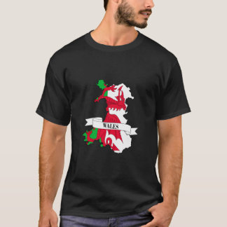 T-shirt wales flag map
