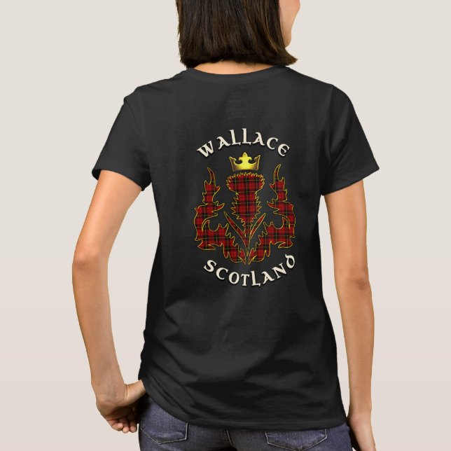 T-shirt Wallace Clan Badge & Tartan avec devise (Dos)