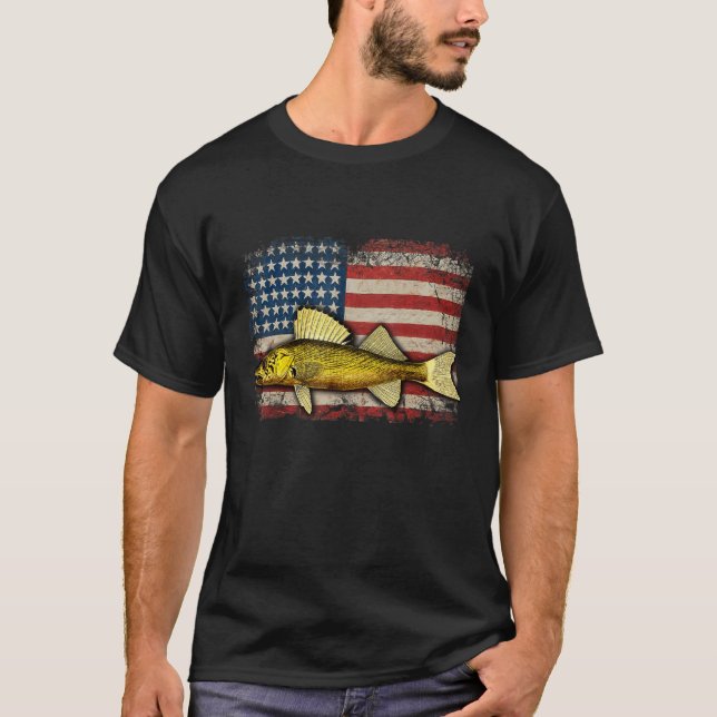 T-shirt Walleye Fishing Usa (Devant)