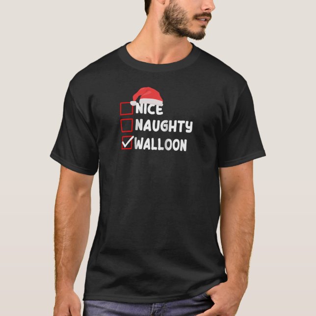 T-shirt Walloon Christmas Costume Funny Wallonia Xmas Sant (Devant)