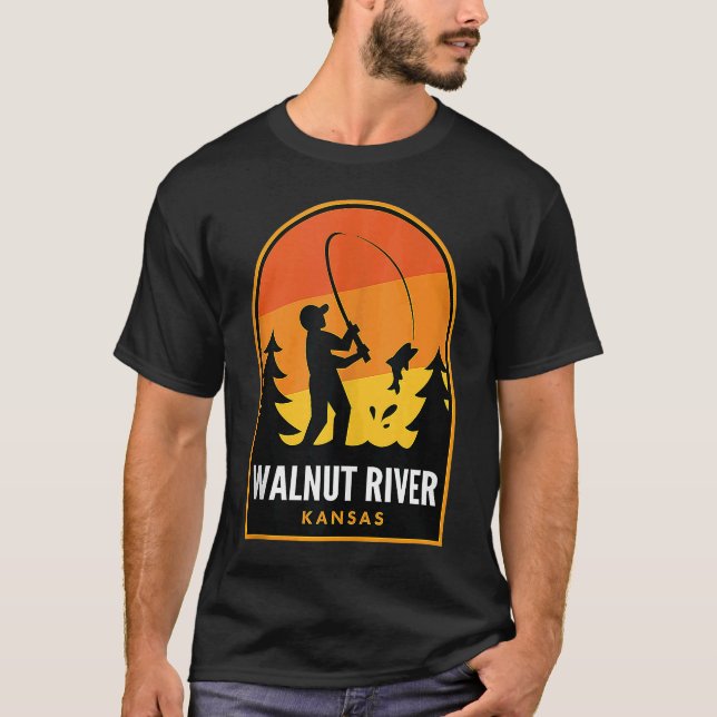 T-shirt Walnut River Kansas Pêche (Devant)