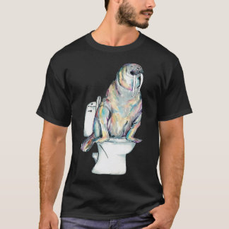 T-shirt Walrus dans la salle de bain dinosaure