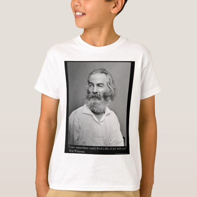 T-shirt Walt Whitman Joy With You Love Citer des Mugs Tee  (Devant)