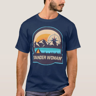 T-shirt Wander Woman Camping Compass retro