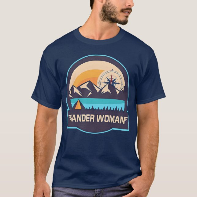 T-shirt Wander Woman Camping Compass retro (Devant)