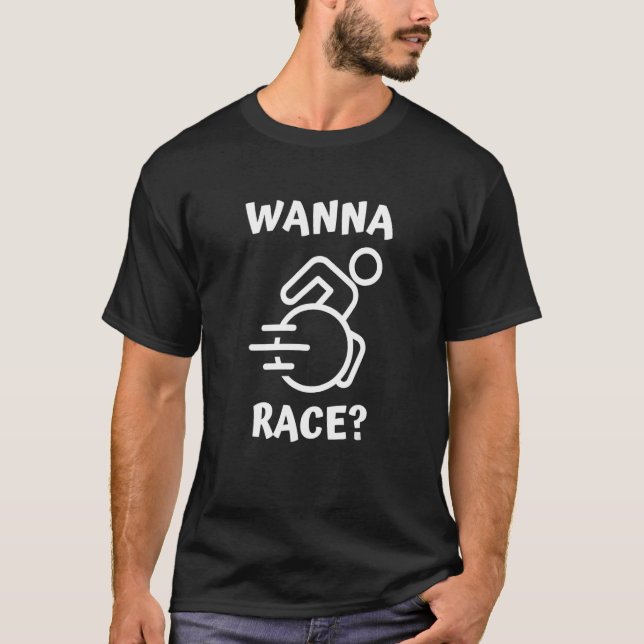 T-shirt Wanna Race fauteuil roulant Handicap (Devant)