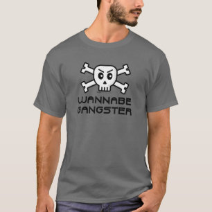 T-shirt Wannabe Gangster Crâne et conception de mots crois