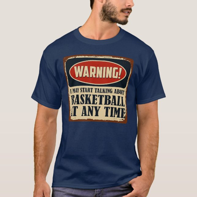 T-shirt Warning Basketball at any time (Devant)