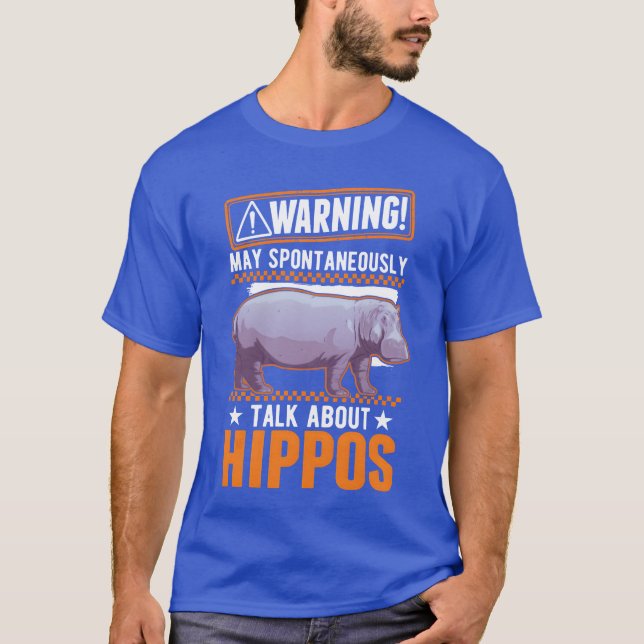 T-shirt Warning Hippopotamus Hippo funny (Devant)