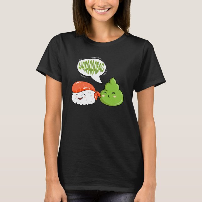 T-shirt Wasabi Salmon Sushi Japanese Horseradish Paste Con (Devant)