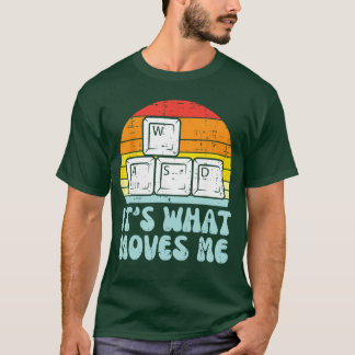 T-shirt WASD Ce qui me fait bouger PC Gaming Rétro Gamer H