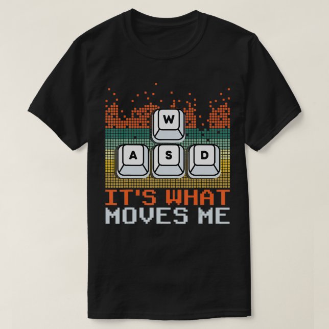 T-shirt WASD PC Gamer Cadeaux Vidéo Jeu Garçons Hommes Vin (Design devant)