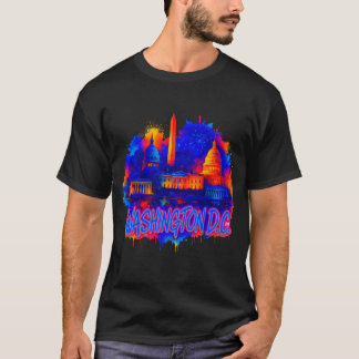 T-shirt Washington D.C. Capitol Skyline Souvenir Art