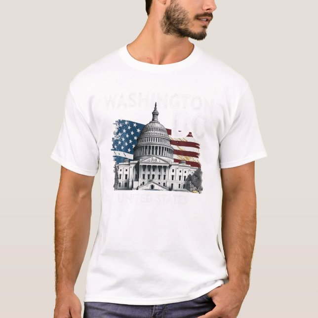T-shirt Washington DC Capitol Hill USA Souvenirs Cadeaux H (Devant)