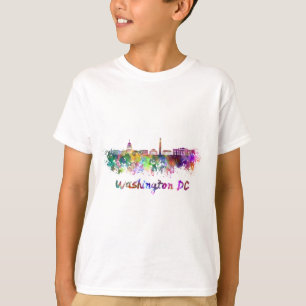 T-shirt Washington DC skyline in watercolor