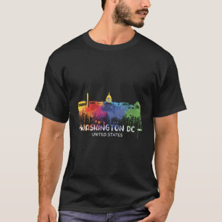 T-shirt Washington Dc Skyline Watercolor City Souvenirs Us