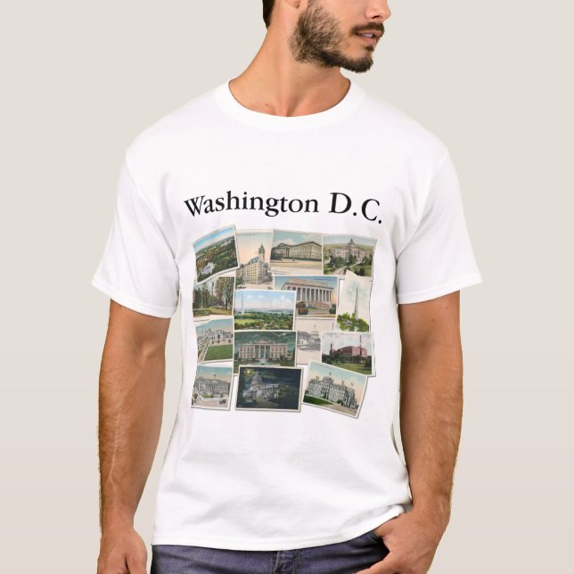 T-shirt Washington DC : Souvenir des cartes postales Vinta (Devant)