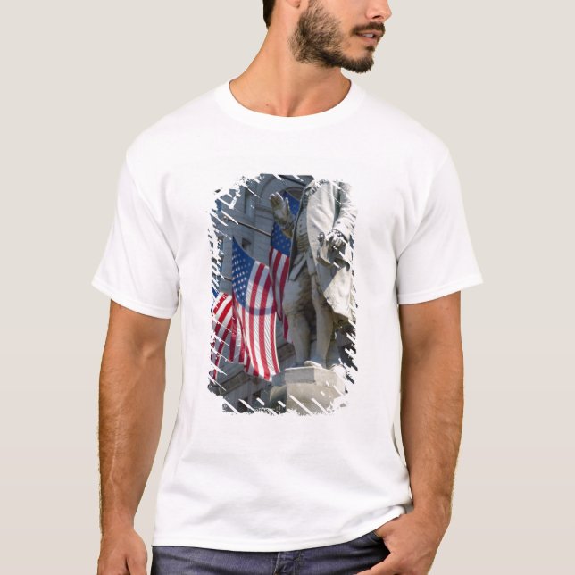 T-shirt Washington, DC, statue de Benjamin Franklin (Devant)