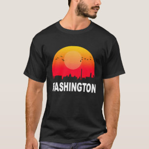 T-shirt Washington DC Vintage Sunset Retro City State USA