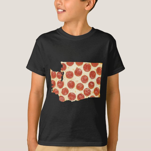 T-SHIRT WASHINGTON PIZZA PEPPERONI PIZZA STATE (Devant)