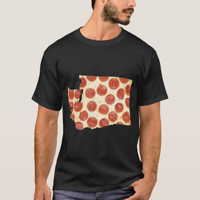 T-SHIRT WASHINGTON PIZZA PEPPERONI PIZZA STATE (Devant)