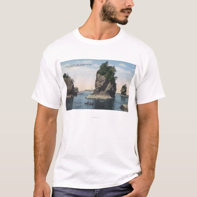 T-shirt Washington - vue de flatterie et de Tatoosh de cap (Devant)