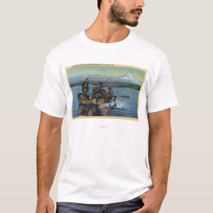 T-shirt Washington - vue des pêcheurs attrapant un saumon