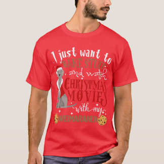 T-shirt Watch Christmas Movies With My Weimaraner Dog Love