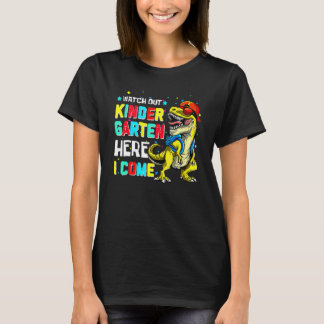 T-shirt Watch Out Kindergarten Here I Come Dinosaur Back T