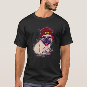 T-shirt Water Splash Art mignon Casquette Dog Carlin Premi