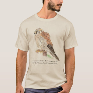 T-shirt Watercolor American Kestrel Wildlife, Nature Bird