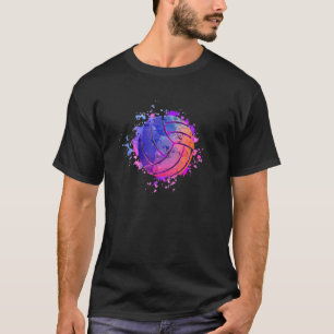 T-shirt Watercolor Beach Volleball Team Sports Van Playe