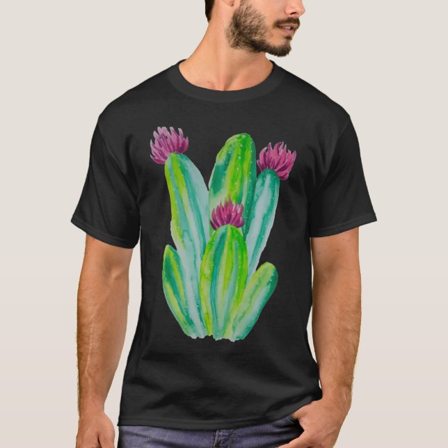 T-shirt Watercolor Cactus Art (Devant)