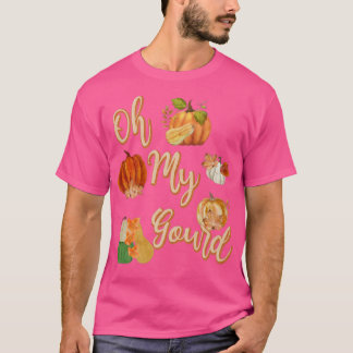 T-shirt Watercolor Fall Autumn Leaves PumpkinsOh My Gourd