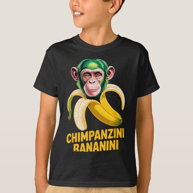 T-shirt Watercolor Monkey Meme Italian Brainrot Chimpanzin (Devant)