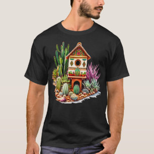 T-shirt Watercolor Nouveau Mexique style Birdhouse