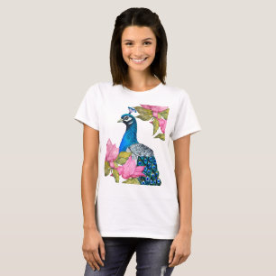 T-shirt Watercolor peacock