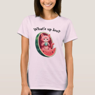 T-shirt Watermelon Cat Coffee Break