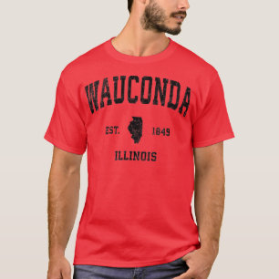 T-shirt Wauconda Illinois IL Sports Vintages Design Black