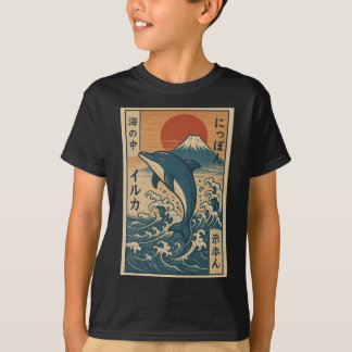 T-shirt Wave rider dolphin vintage
