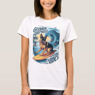 T-shirt Wave Rider : Un Berger Allemand Surf