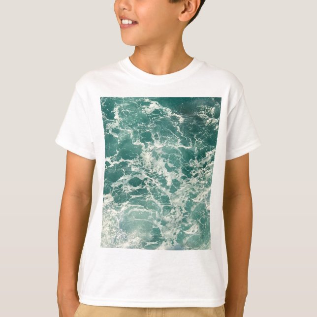 T-shirt Waves Blue Green (Devant)
