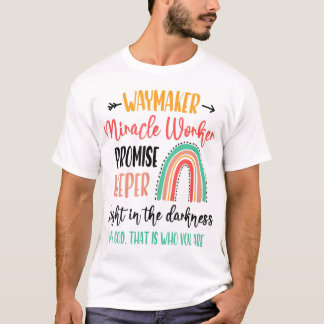 T-shirt Waymaker Promesse Keeper Miracle Worker Christian 