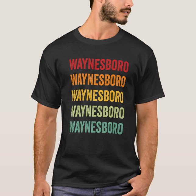T-shirt Waynesboro County Virginia Rainbow Text (Devant)