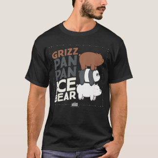T-shirt We Bare Bears Grizz Pan Pan Ice Bear friends