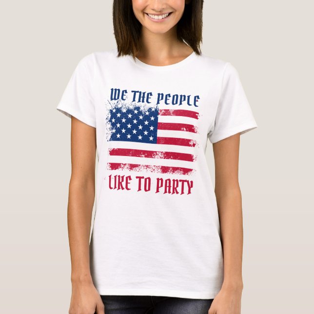 T-shirt We people Funny Distressed USA Drapeau Juillet 4 (Devant)
