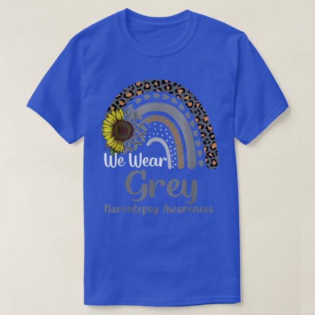 T-shirt We Wear Grey Narcolepsy Awareness Rainbow  (Design devant)
